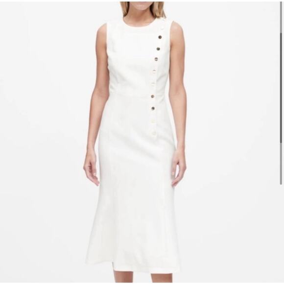 Banana Republic Dresses & Skirts - Banana Republic Dress Womens 6 White Cream Sleeveless Sheath Button Down Classic